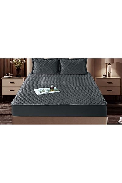 FIONNA.RO Velvet Topper Cover 180x200cm - Anthracite