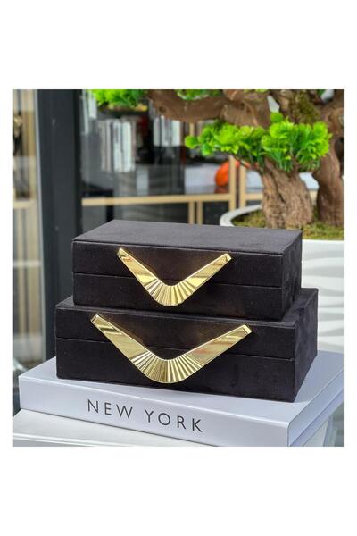 MIARIK DESIGN & DEKORASYON Dekoratf 2 Marti Deri Kutu 8x16 10x20 Cm