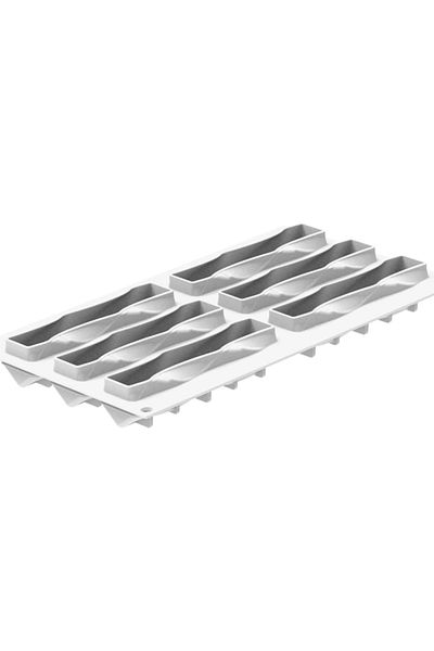 silikomart Silicone mold for single-portions, Twist by Alistair Smith, 6 cavities, 90 ml, 130x33x30 mm