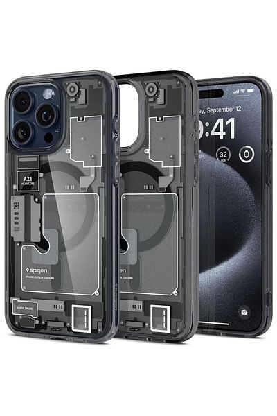 Spigen Etui Ultra Hybrid Mag z MagSafe na iPhone 15 Pro szaro-czarne