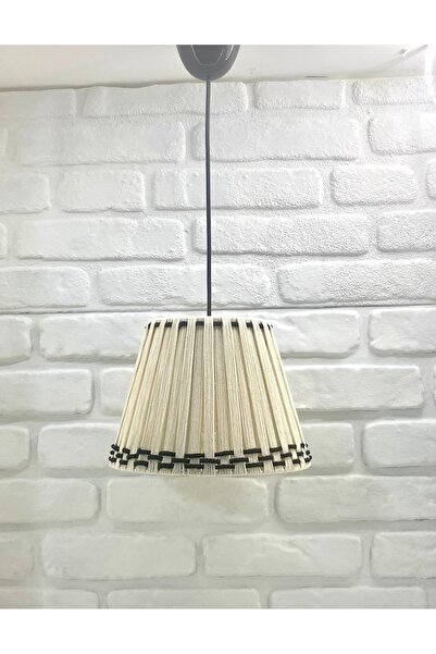 365GUNSERİSONU El Yapımı İp Örmeli Konik Şapkalı Hol Salon Oturma Odası için Tekli Sarkıtlı Avize