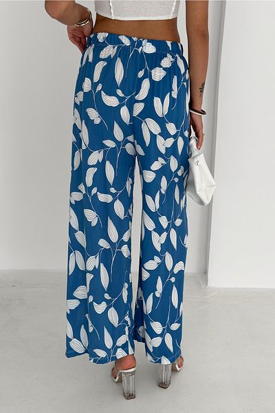 FEMELLE Pantaloni casual largi din viscoză țesut cu talie înaltă pentru femei