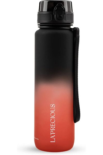LA' PRECIOUS Water Bottle for Adults, 1 liter-USA Tritan Material, Non-Toxic BPA Free, Fast Flow, Fl