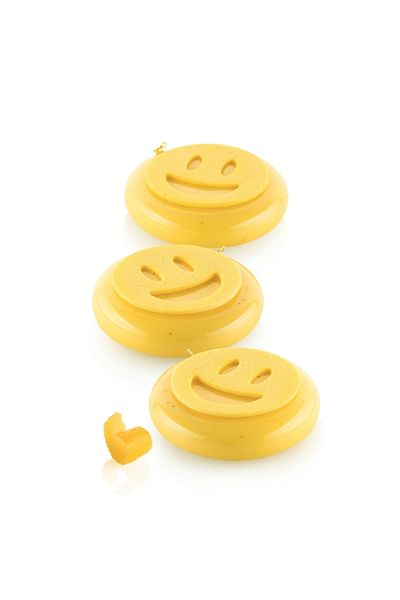 silikomart Silicone mold for decoration, Smiley Face, Sorriso 2, ø50x2 mm