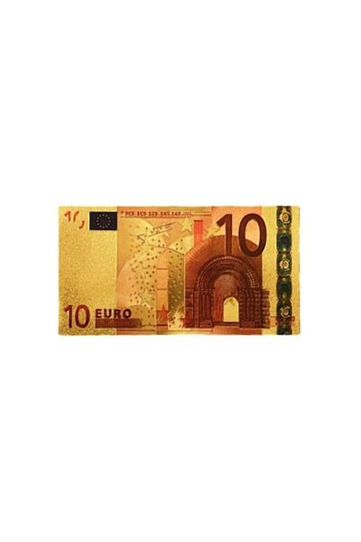 BLA BLA FOAM 10 EURO Gold-Plated Polymer Banknote Feng Shui Decorative Gift