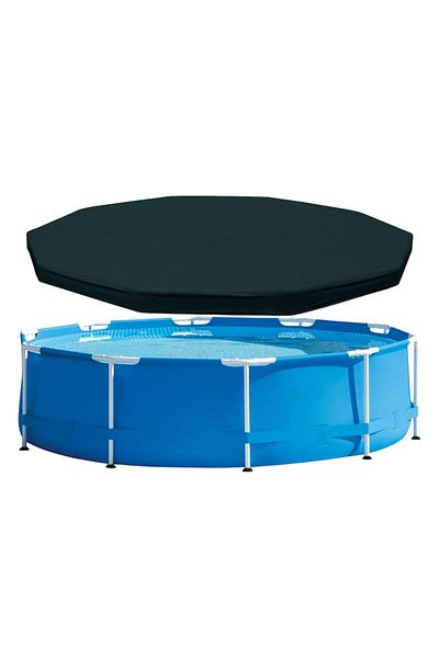 Optim Solution Prelata pentru Piscina Cadru Metalic, Diametru 305 cm, Rotunda, cu Orificii Scurgere, Bleumarin