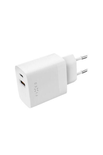 FIXED Stała ładowarka podróżna USB-C/USB 20W | FIXC20N-CU-WH