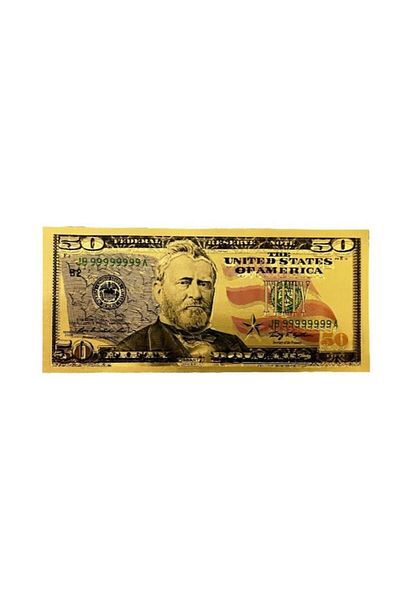 BLA BLA FOAM 50 $ Feng Shui Gold Plated Polymer Banknote, Decorative Gift