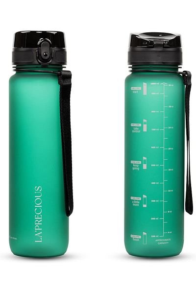 LA' PRECIOUS Water Bottle for Adults,1 liter-USA Tritan Material, Non-Toxic BPA Free, Fast Flow, Fli