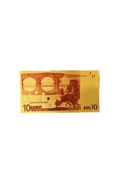 BLA BLA FOAM 10 EURO Gold-Plated Polymer Banknote Feng Shui Decorative Gift