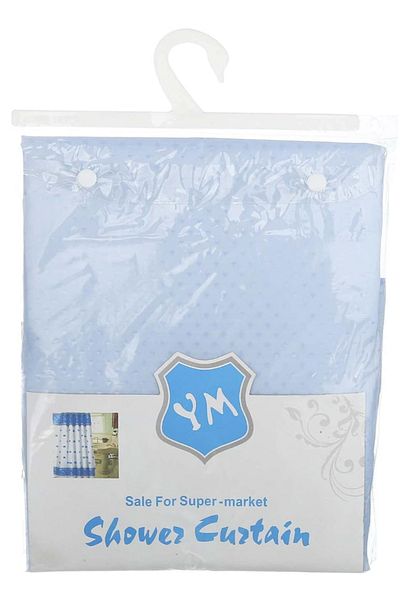 LVH Shower Curtain Thick Fabric Waffle Weave Design Waterproof with 12 Hooks (White,180 x 180cm)