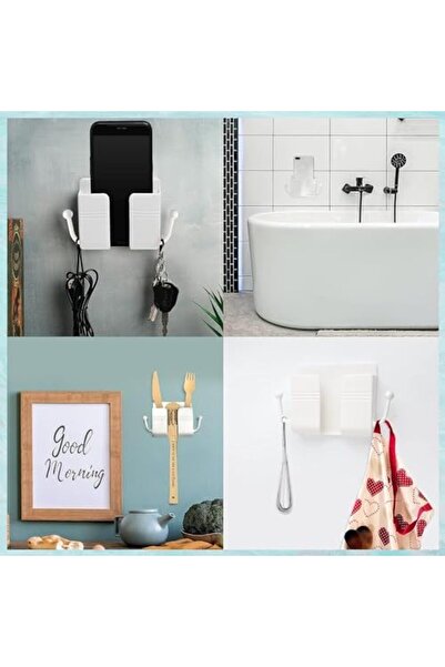 Yuwell YU WELL Mount Phone Holder Phone Stand with Data Cable Receiving Hole Multi Purpose Phone Dock White