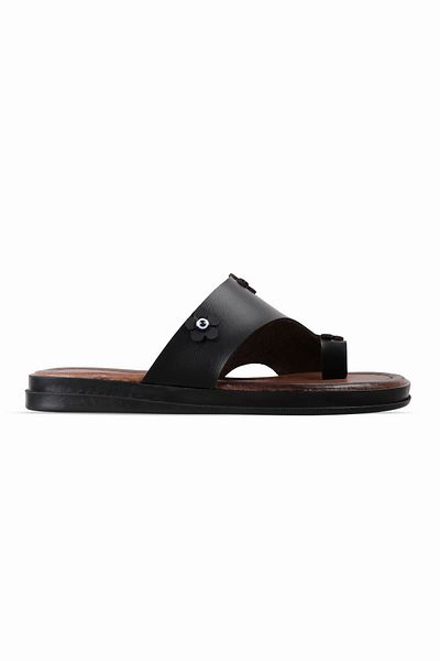 Lal Shoes & Bags Arrive Women's Finger Slip-On Evil Eye Beaded Slippers-Black