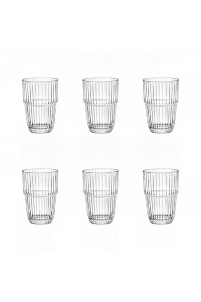 Bormioli Rocco Set of 6 long drink glasses BORMIOLI ROCCO BARSHINE, 380ml, D8.3xh12cm, tempered glass