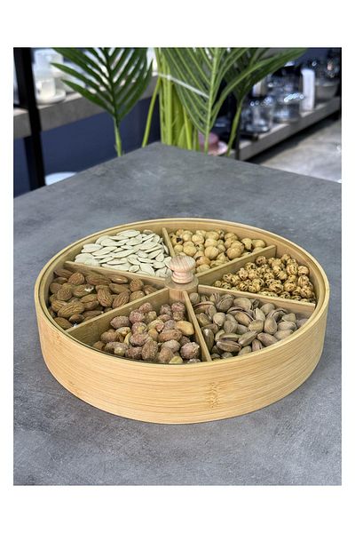 Doğudeko Luxury 6 Compartment Bamboo Snack Bowl