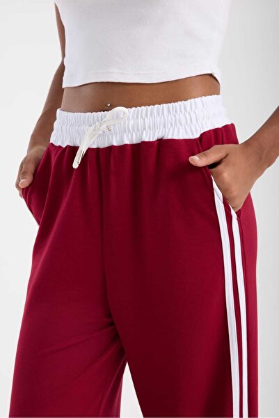 KATALOG BUTİK Yan Çizgili Kadın Bol Paça Jogger Pantolon