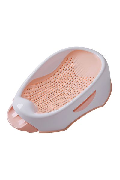 Little Mom Suport de baie 2 in 1 pentru copii Little Mom Soft Pink, model ergonomic, cu sistem de drenare integ