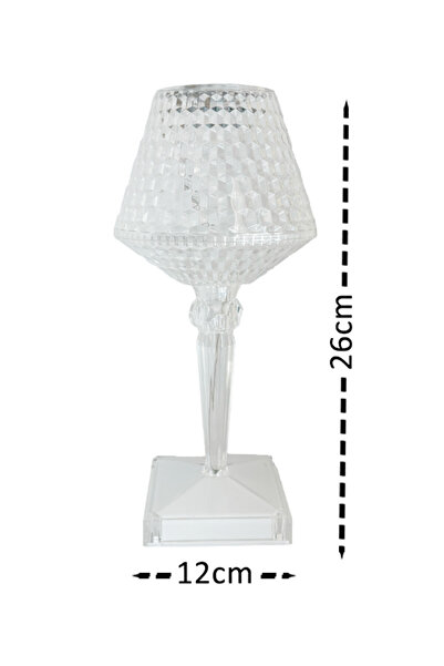 Forever Dekoratif Kristal Dokunmatik 3 Ledli Şarjlı Masa Lambası