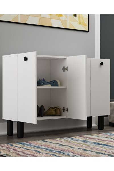 cantek dizayn İLAYCT BOHEM AYAKKABILIK BEYAZ-BEYAZ-SİYAH