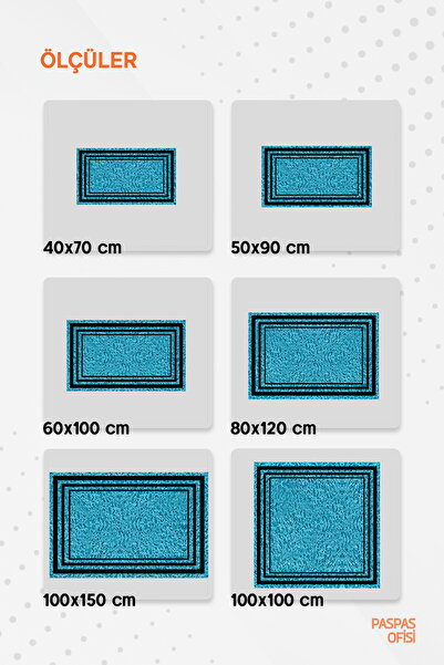 Paspas Yap Rectangular Framed Exterior Door Mat - Curly Mat - Water Resistant - 3 Line Model