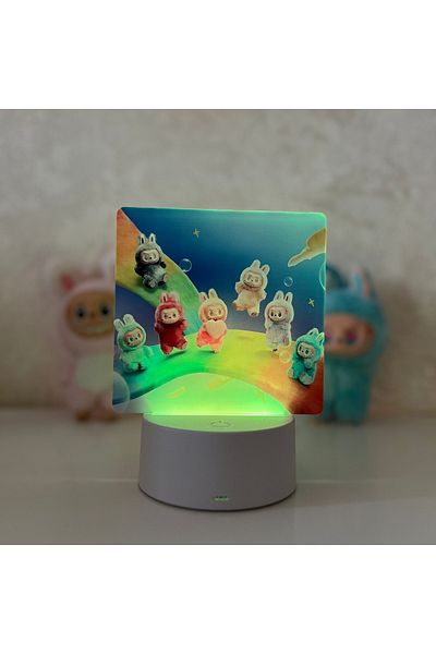 ILUMISHOP LED night light, Labubu, 7 colors, ambient light, USB or 3AA power supply