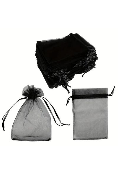 saratremo Black Organza Pouch 10 cm – Elegant Packaging for Jewelry
