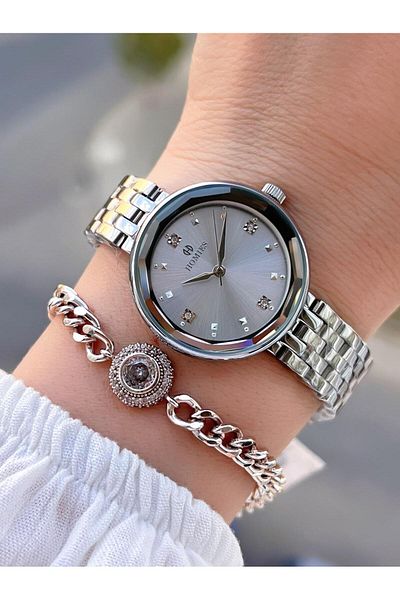 Homies Steel Cord 2 Years Warranty 30 Mt Water Resistant Women Wrist Watch+Bracelet Hm.B255005S.1.1