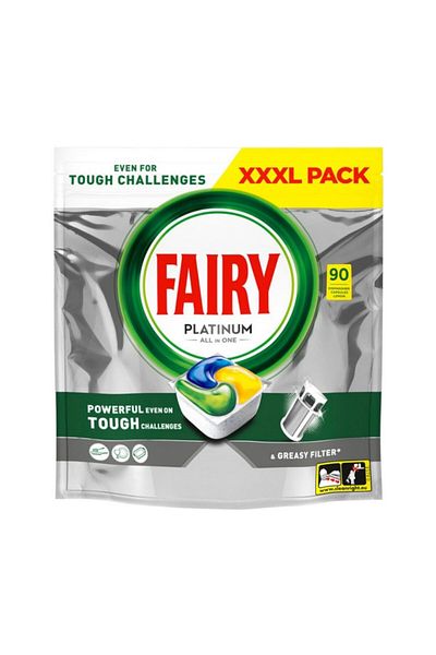 Fairy Capsule Platinum All in One Lemon pentru mașina de spălat vase, 90 buc.