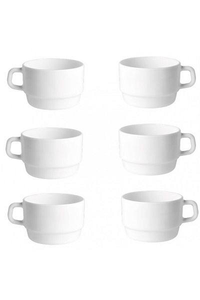 Bormioli Rocco Set of 6 opal stackable cups Bormioli Performa 280ml