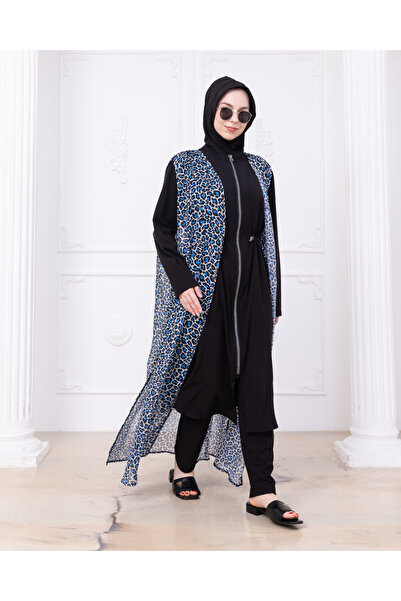 esrastyle ŞİFON LEOPAR YELEK PAREO