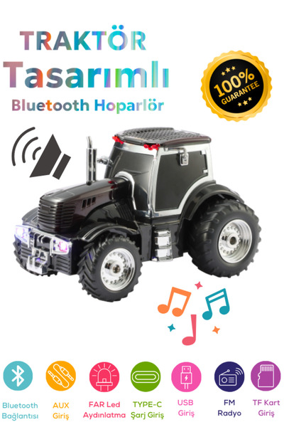 Maybax Traktör Model Araba Kablosuz Hoparlör TF Kart USB Bluetooth FM Radyo Aux Destekli Bluetooth Speaker