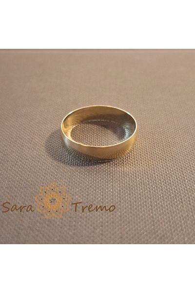 saratremo Gold-Plated Ring, Simple Band Style – Unisex, Width 5mm