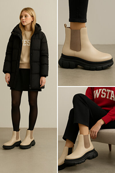 ALTA GRACIA Kadın Kışlık ve Mevsimlik Bot Hakiki Deri Ortapedik Esnek Kaymaz Tabanlı Rahat Giyilebilir Ayakkabı