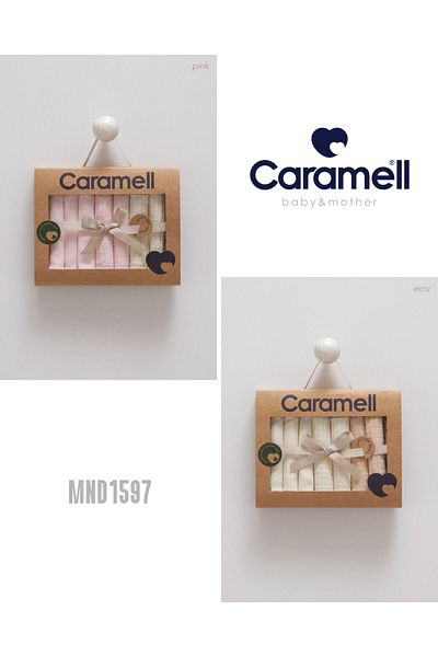 Caramell My Baby Kumsal 100% Cotton 7-Pack Baby Mouth Wipes New Season Soft Colors 2-Pack 1957