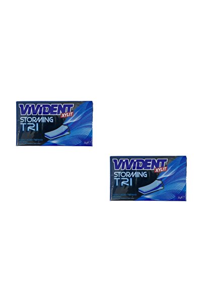 Vivident Storming XYLT TRI - Nane Aromalı Şekersiz Tatlandırıcılı Şerit Sakız (2 ADET)