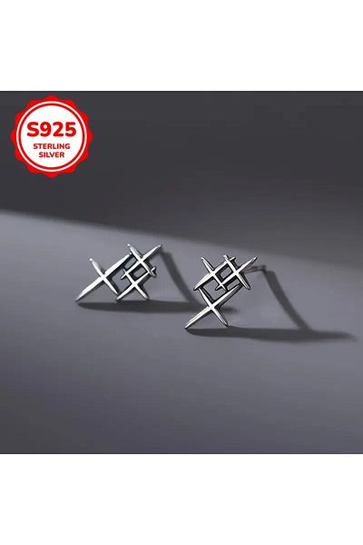 saratremo Silver Earrings 925 'Urban Geometry'