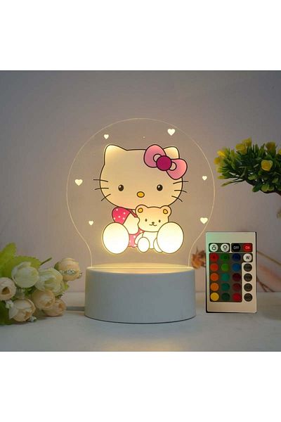 ILUMISHOP LED Night Light, Hello Kitty, 16 Colors, with Remote Control