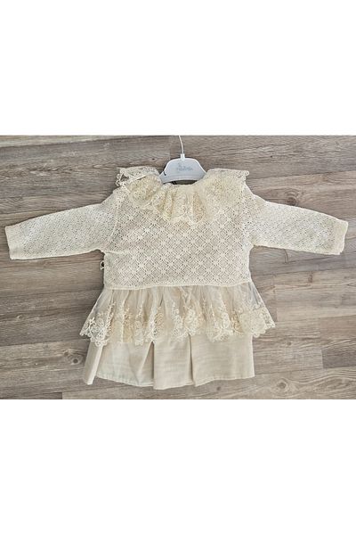 Miniborn Baby Linen Laced Dress