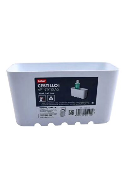 Tatay سلة تخزين - بيضاء - 20×10×8.5 سم - منظم صغير الحجم للمنزل أو المكتب