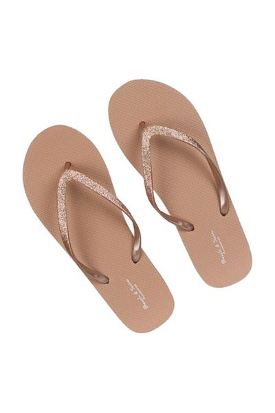OEM Papuci de Plaja Nude, talpa reliefata, curelusa glitter, marime 38 EU