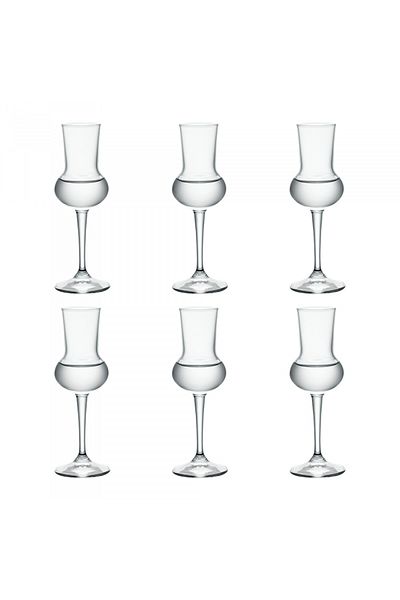 Bormioli Rocco Set of 6 Grappa glasses with stem BORMIOLI ROCCO RESTAURANT, 81ml