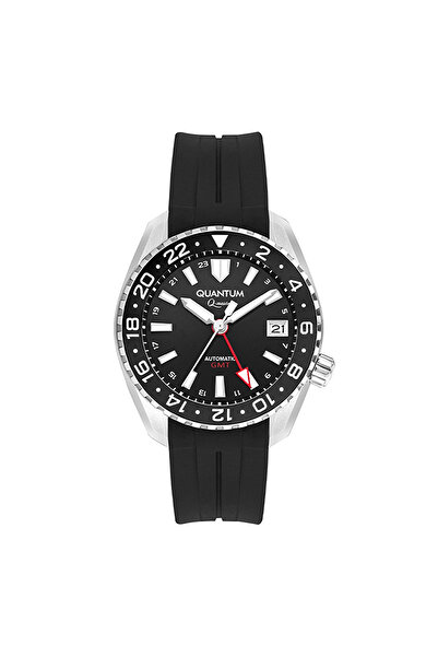 Quantum Qmg1105.351 Men's Watch – Automatic Gmt, 20 Atm, Sapphire Glass, Black Sporty Design