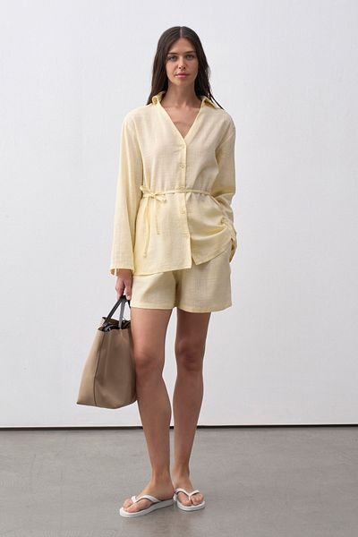 mathilda store Women's Yellow Leo Shirt Shorts Set