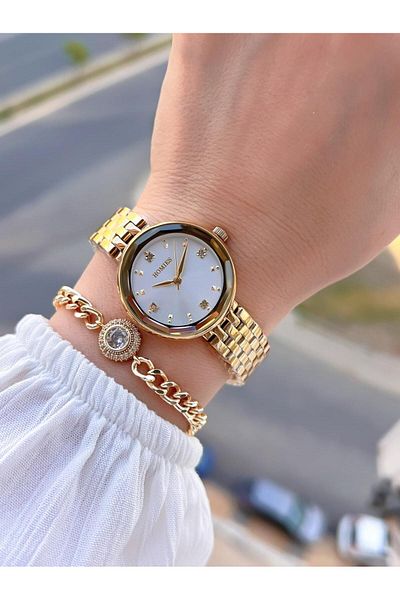 Homies Steel Cord 2 Years Warranty 30 Mt Water Resistant Women Wrist Watch+Bracelet Hm.B255005S.1
