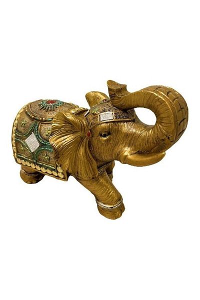 BLA BLA FOAM Elefant, Statueta Feng Shui, Elefant regal, cu trompa ridicata - 28x37 cm