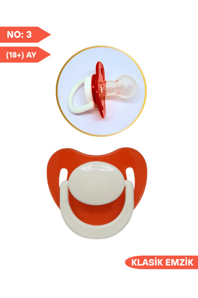 Fatoş Bebe Klasik Silikon Emzik ,NO: 3 (18+) Ay, Kırmızı Bebek Emziği