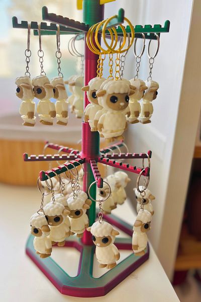 CESTOPİENO White Sheep Moving Bag Ornament / Keychain - 50 Pieces