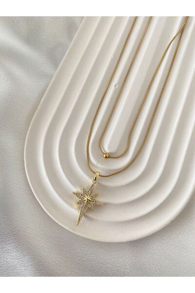 stainless steell قلادة مزدوجة من الفولاذ