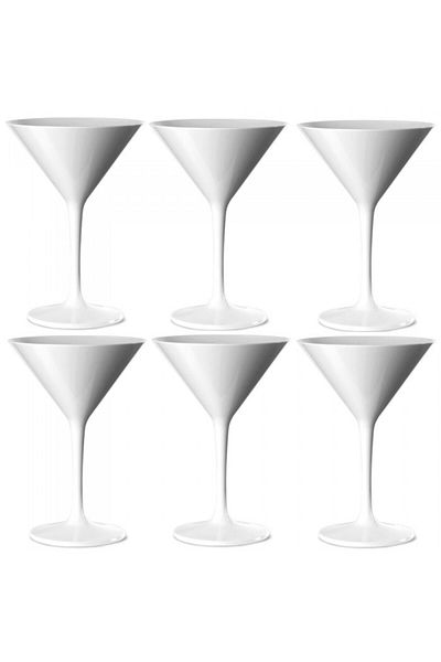 Raki Set of 6 WHITE martini glasses white polycarbonate 200ml 112xh170mm