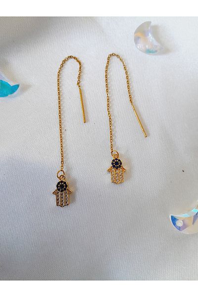 Minnoş Dükkan Fatmaana Hand Chain Earrings